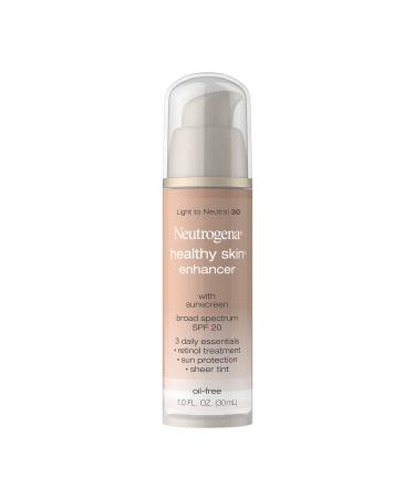 Neutrogena Healthy Skin Enhancer Sheer Face Tint with Retinol & Broad Spectrum SPF 20 Sunscreen for Younger Looking Skin, 3-in-1 Daily Enhancer, Non-Comedogenic, Light to Neutral 30, 1 fl. oz 30 / Light to Neutral