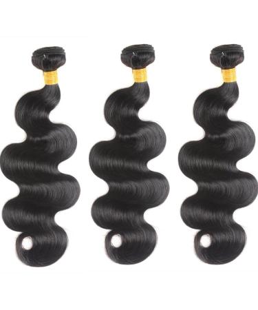 10A Brazilian Virgin Body Wave Hair Bundles - 16 18 20 Inch - 100% Unprocessed Human Hair Extensions - Natural Black - 3 Bundles - Buy Online on GoSupps.com