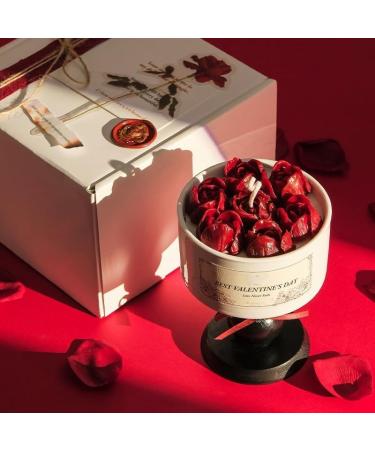 Chic Red Rose Scented Candle - Flower Candle in Mug for Home Decor | Perfect Love Gift & Anniversary Present for Her - Buy Online on GoSupps.com