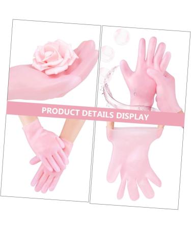 Beatifufu 1 Pair Beauty Protective Glove Tropical Headdress Moisturizing Gloves for Hand No Crease Hairpin Black Repairing Moisturizing Gloves Sebs Dry Proof Pink Women's - Buy Online on GoSupps.com