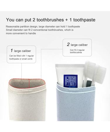 Roadloo Portable Toothbrush Case Set - 4 Wheat Straw Covers for Travel & Camping - Eco-Friendly Toothbrush Storage Solution - Buy Online on GoSupps.com