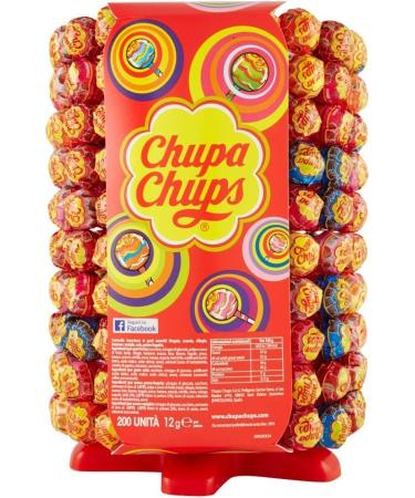 Italian Gourmet E.R. Chupa Chups Lollipop Wheel Lollipop Lollipops with Different Flavours and Italian Gourmet Polpa 400 g (Pack of 200)