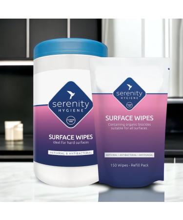 UK-Made Antibacterial Surface Cleaning Wipes - Alcohol-Free Sanitizing Wipes - 150 Count Tub - Refillable & Strong - Buy Online on GoSupps.com