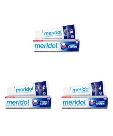 Meridol toothpaste Parodont Expert 75 ml - toothpaste has an antibacterial effect and thus supports the natural healing process of the gums (pack with 3)
