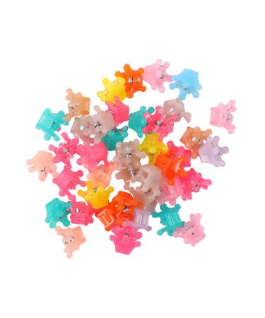 Lurrose 40pcs Mini Hair Claws Crown Hairpins Decorative Hair Jaw Grip Pins Colorful Hair Styling Hair Clips for Kids