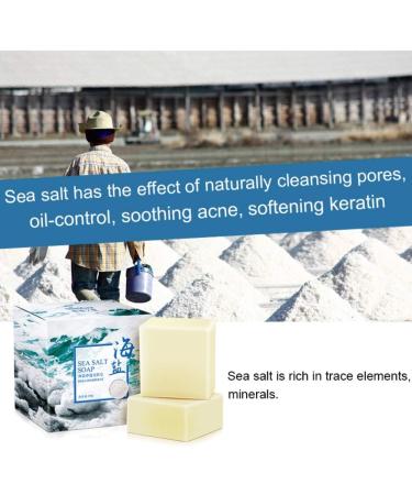 Lucoss Natural Sea Salt Soap with Goat Milk Blackhead and Acne Scars Anti Cellulite Soap Face for Dry and Oily Skin Natural - Buy Online on GoSupps.com