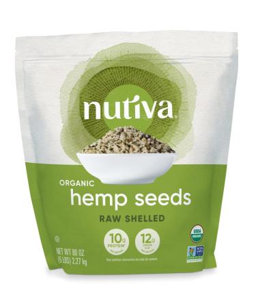 Nutiva Organic Raw Shelled Hemp Seed, 5 Pound, USDA Organic, Non-GMO, Non-BPA, Whole 30 Approved, Vegan, Gluten-Free & Keto, 10g Protein and 12g Omegas per Serving for Salads, Smoothies & More 80 Ounce (Pack of 1) Raw Sh