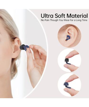 Olins Kako Reusable Soft Silicone Ear Plugs for Sleeping, -20dB Noise Reduction, 8 Ear Tips - Hearing Protection for Snoring, Concerts, Work & Travel - Blue - Buy Online on GoSupps.com
