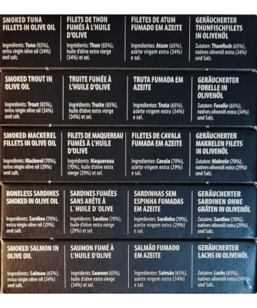 Porthos Gourmet Wood Smoked Sardines Salmon Mackerel Trout & Tuna - Premium International Seafood - Buy Online on GoSupps.com