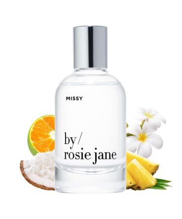 By Rosie Jane Eau De Parfum (Missy) - Clean Perfume for Women - Notes of Coconut Green Mandarin Pineapple and Frangapani - Paraben-Free Vegan Cruelty-Free Phthalate-Free (50ml) Missy (Frangipani)
