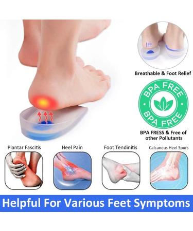 2 Pairs Women s Silicone Heel Cushions - Gel Insoles for Plantar Fasciitis Achilles Tendon Relief & Foot Pain Care - Buy Online on GoSupps.com