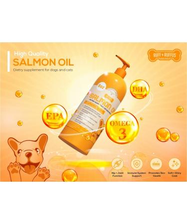 Wild Alaskan Salmon Fish Oil for Dogs & Cats | Joint, Immune & Heart Health Support | Omega 3 + EPA + DHA | Healthy Skin & Coat | 8 oz - Buy Online on GoSupps.com