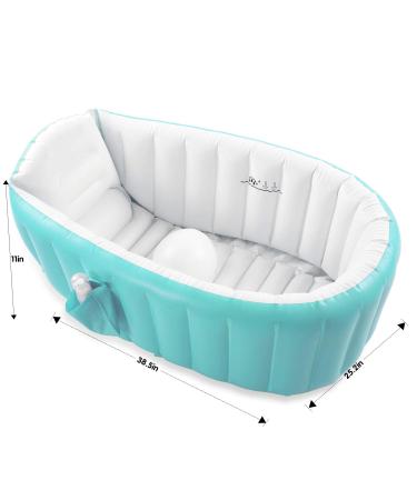 Baby Inflatable Bathtub - Portable Non-Slip Travel Tub for Infant & Toddler - Green - Buy Online on GoSupps.com
