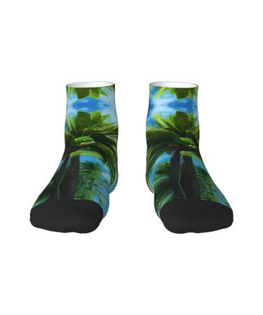 Summer socks for women palm tree comfortable socks for adults with fashionable patterns for men and women summer palm one size