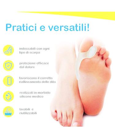 Hallux Valgus Corrector - Gel Medical Silicone - Anti-Chafing Pain Relief Separator - 6 Beige Pieces - Best Gift Idea - Buy Online on GoSupps.com