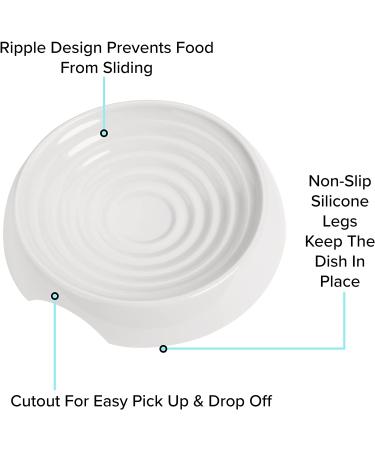 CatGuru Whisker Stress Free Cat Food Bowls - Non Slip Wide Shallow Dish for Kitten Supplies - Pack of 2 Marshmallow Cat Bowls - Buy Online on GoSupps.com