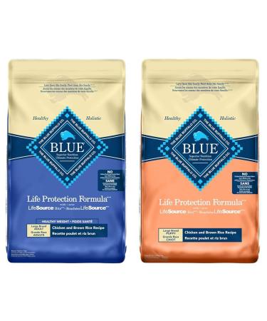Blue Buffalo Life Protection Formula Healthy Weight Large Breed Dog Food & Life Protection Formula Large Breed Puppy Dog Food Natural Dry Dog Food for Puppies Chicken and Brown Rice 11.7 Kg Bag Healthy Weight Large Breed Chicken Large Bag + Large Breed Pu