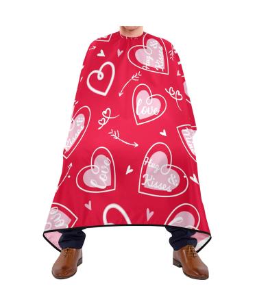 Waterproof Barber Cape -Valentine's Day with Love Wording and Arrow Cheetah Haircut Bib for Men Unisex Hair Cutting Cape(8rp1a)