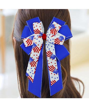 Patriotic Flag Clips Hair Accessories for July 4th - Cheerleader Hair Bows (3 Pack) - Buy Online on GoSupps.com