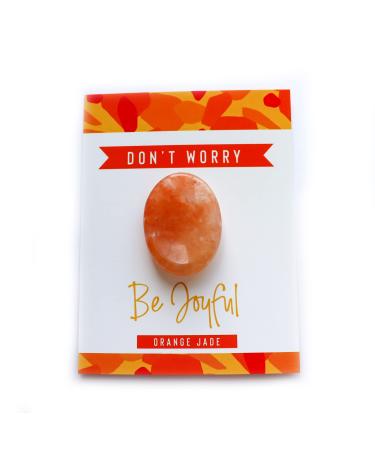 Orange Jade Crystal Worry Thumb Stone Meditation Spiritual Stress Relief Gift Birthday Stocking Filler Healing Energy Reiki Chakra