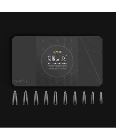 Apres Nail Gel-X Natural Stiletto Long Tips | 500 Gel-X Tips | Premium Quality 2022 Version | 10 Sizes 0-9 | No Size 00 | Box of Tips - Buy Online on GoSupps.com