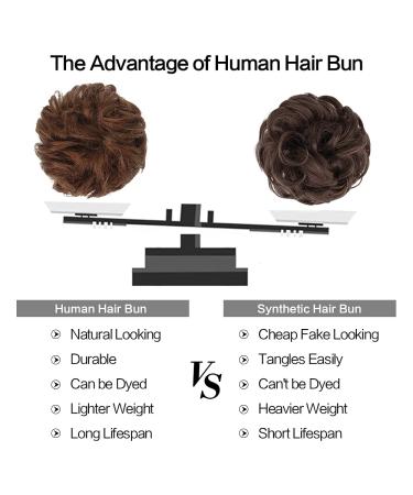 Feserhfen 100% Real Hair Hair Tie - Wavy Curly Extensions for Women & Girls - Auburn Part Dutt Updo - Buy Online on GoSupps.com