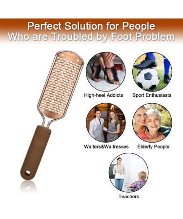 Pedicure Foot File Callus Remover - Stainless Steel Professional Foot Grater for Feet - Dead Skin Scrubber - Wet & Dry Feet - 1pcs - Buy Online on GoSupps.com