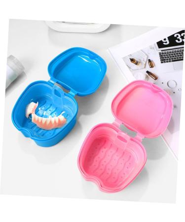 Minkissy Pink Plastic Tooth Box Set - 2 Ventilated Retainer Cases for Prosthesis - International Shipping Available - Buy Online on GoSupps.com