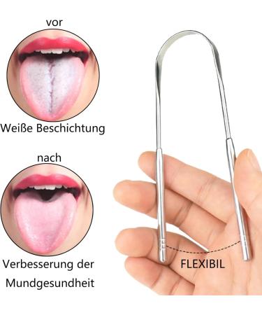 Stainless Steel Tongue Cleaners - 4 Pack for Fresh Breath & Oral Health | Reusable U-Shaped & Open Design - Buy Online on GoSupps.com