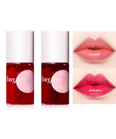 Lip Stain Tint Set,Mini Liquid Lipstick,Sheer Multi Stick Hydrating Formula Moisturizing Cheeks and Eyes, All Day Wear, Easy Application, Shimmery, Blends Perfectly onto Skin 7ml/0.25oz (#01#02)