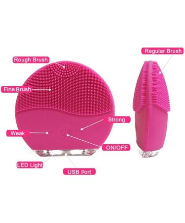 EONLYX Facial Cleansing Brush Waterproof Gentle Exfoliating and Sonic Face Brushes Electric Cleanser Brush Silicone for Deep Cleaning Removing Blackhead and Massage Daily Skin Care (Rose Red) - Buy Online on GoSupps.com