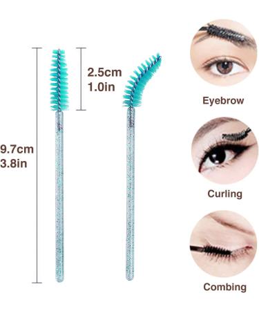 GreenLife 50 pcs Crystal Eyelash Brush Disposable Mascara Brush Wands Eyelash Eyebrow Applicator (Crystal Black) - Buy Online on GoSupps.com