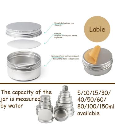 Buy 24-Pack 150ml Silver Empty Round Aluminum Cans with Screw Caps | Cream Candle & Cosmetic Storage - International Shipping Available - Buy Online on GoSupps.com