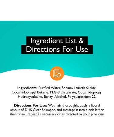 DHS Clear Shampoo 16 oz - Pack of 2 | Gentle & Effective Formula for Sensitive Scalps - Buy Online on GoSupps.com