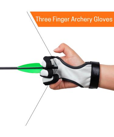 VISEMAN Genuine Leather Archery Finger Guard Gloves - Compound Recurve Bow & Arrow Protector | Outdoor Hunting Gear - Small Black - Buy Online on GoSupps.com