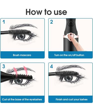2-in-1 Electronic USB Eyelash Curler Woman 3 Temperature Mode Adjustable Heated Eyelashes Curling Tool Heating Black - Buy Online on GoSupps.com