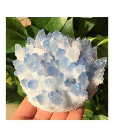 Crystal Rough 1pc Natural Blue Crystals Quartz Freeform Reiki Stones Room Home Office Aquarium Decoration Accessories Gemstone Beautiful (Size : 500-550g) (Size : 400-450g)