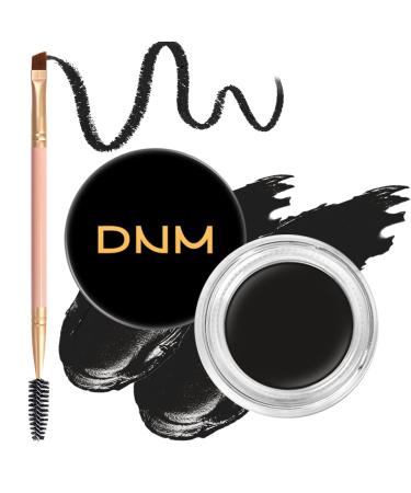 Eyebrow Pomade Kit with Dual-ended Eyebrow Brush Water and Stain Resistant High Pigment Brow Pomade Corrects Brow Imperfections for Natural Long-lasting Brow Makeup (11# Black)