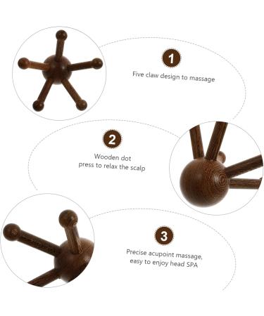 Hapinary Wooden Five Claws Head Massage Device - Scalp Massager Tool for Ultimate Relaxation | International Shipping Available - Buy Online on GoSupps.com