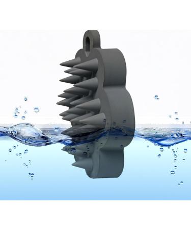 Poupangke Shampoo Brush | Silicone Shampoo Massager for Adults & Kids | Head Skin Massage Device - Dark Gray - Buy Online on GoSupps.com