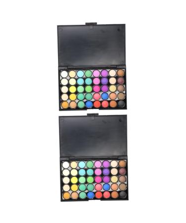 FOMIYES 2pcs 40 Eyeshadow Makeup Palette Eye Shadow Pearlescent 1 count (Pack of 1) As Shownx2pcs