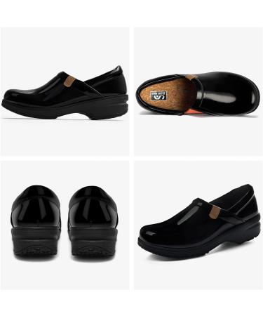Women's Non-Slip Nurse Work Shoes - All-Day Comfort Fashion Sneakers 6 Bright Black - Waterproof & Oil-Proof Mary Jane Clogs - Buy Online on GoSupps.com