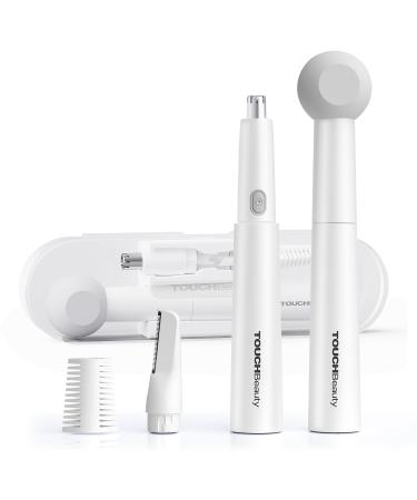 TOUCHBeauty 2024 Upgrade Ear and Nose Hair Trimmer All-in-One Facial Hair Trimmer for Women 11 000 RPM Powerful Motor USB Rechargeable IPX7 Waterproof for Face Ear/Nose and Eyebrow White