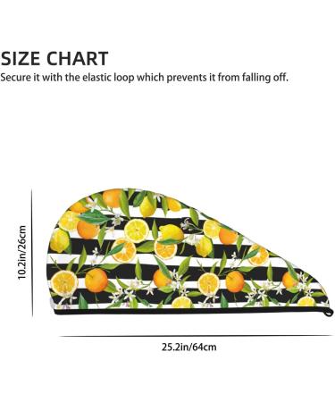 Hair Towel Wrap Fast Drying Turban with Button | Orange & Lemon | Perfect for All Hair Types - Buy Online on GoSupps.com