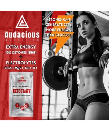 KetoStart Exogenous Ketones Powder | Caffeine-Free Tropical Electrolyte Drink Mix | Boost Energy Strength & Focus | 10x Packets - Buy Online on GoSupps.com