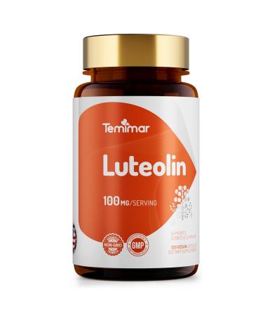 Luteolin Supplement 100mg, Flavonoids Supplements for Brain Health Support, Non-GMO, Gluten Free,Made in USA, 120 Vegan Capsules 120 Count (Pack of 1)