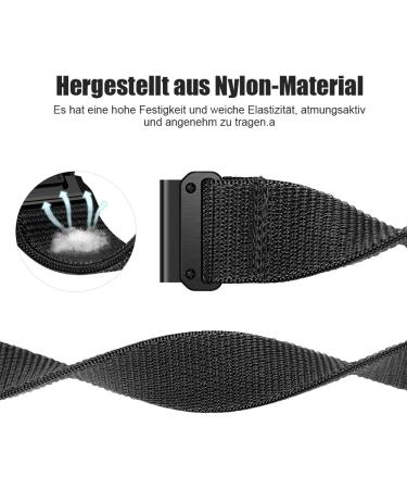 Shop 22mm Black Nylon Bracelet for Garmin Fenix 7/6 Pro/5 Velcro Strap for Epix 2/Forerunner 945/955 - Ultralight & Durable - Buy Online on GoSupps.com