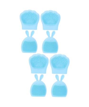 8 Pcs Rabbit Ears Facial Brush Silicone Face Silicone Face Cleanser Face Lotion for Women Handheld Massagers Home Facial Brush Face Cleaner Silica Gel Washbasin Miss Manual Light Bluex2pcs 7.5x7.5cmx2pcs
