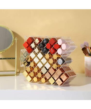 Koomiao Lipstick Organizer - 16 Slot Transparent Acrylic Display Stand for Cosmetics & Lipstick Storage - Buy Online on GoSupps.com