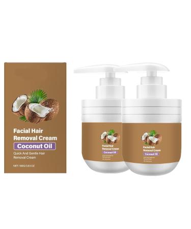 Cr me d pilatoire l'huile de coco douce et indolore pour le corps base d'huile de coco pour hommes et femmes. 2pcs